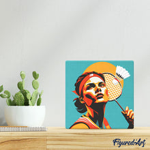 Laden Sie das Bild in den Galerie-Viewer, Mini Malen nach Zahlen mit Rahmen - Sportposter Badminton