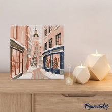 Laden Sie das Bild in den Galerie-Viewer, Mini Malen nach Zahlen mit Rahmen - Verschneite Weihnachtsgasse