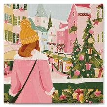 Laden Sie das Bild in den Galerie-Viewer, Mini Malen nach Zahlen mit Rahmen - Mädchen auf dem Weihnachtsmarkt