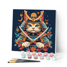 Laden Sie das Bild in den Galerie-Viewer, Mini Malen nach Zahlen mit Rahmen - Samurai Katze