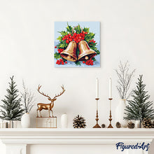 Laden Sie das Bild in den Galerie-Viewer, Mini Malen nach Zahlen mit Rahmen - Weihnachtsglocken