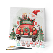 Laden Sie das Bild in den Galerie-Viewer, Mini Malen nach Zahlen mit Rahmen - Weihnachtsmann-Lkw