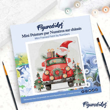 Laden Sie das Bild in den Galerie-Viewer, Mini Malen nach Zahlen mit Rahmen - Weihnachtsmann-Lkw
