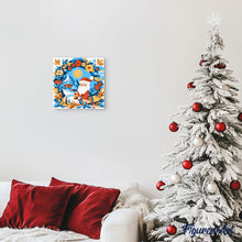 Laden Sie das Bild in den Galerie-Viewer, Mini Malen nach Zahlen mit Rahmen - Kranz und Weihnachtsmann