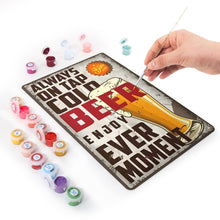 Laden Sie das Bild in den Galerie-Viewer, Malen nach Zahlen Metallposter - Kaltes Bier Vintage-Glas