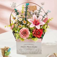 Laden Sie das Bild in den Galerie-Viewer, 3D Puzzle - Blumenkorb aus Holz