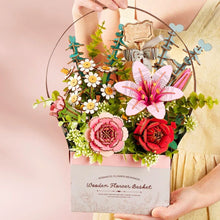 Laden Sie das Bild in den Galerie-Viewer, 3D Puzzle - Blumenkorb aus Holz