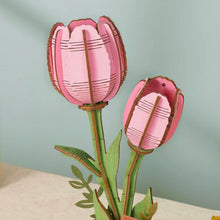 Laden Sie das Bild in den Galerie-Viewer, 3D Puzzle - Rosa Tulpe