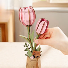 Laden Sie das Bild in den Galerie-Viewer, 3D Puzzle - Rosa Tulpe