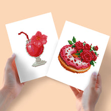 Laden Sie das Bild in den Galerie-Viewer, Mini Diamond Painting 15x20 cm (2 Stück) - Milchshake und Kuchen