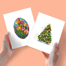 Laden Sie das Bild in den Galerie-Viewer, Mini Diamond Painting 15x20 cm (2 Stück) - Ostereier und Weihnachtsbäume