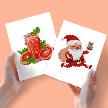 Laden Sie das Bild in den Galerie-Viewer, Mini Diamond Painting 15x20 cm (2 Stück) - Tomatensaft und Weihnachtsmann