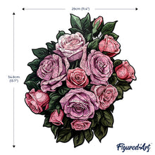 Laden Sie das Bild in den Galerie-Viewer, Holzpuzzle Erwachsene - Rosa Rosenstrauß