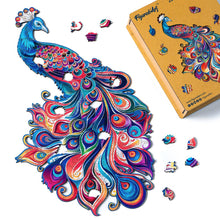 Laden Sie das Bild in den Galerie-Viewer, Holzpuzzle Erwachsene - Pfau