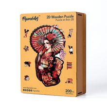 Laden Sie das Bild in den Galerie-Viewer, Holzpuzzle Erwachsene - Geisha mit Sonnenschirm