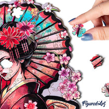 Laden Sie das Bild in den Galerie-Viewer, Holzpuzzle Erwachsene - Geisha mit Sonnenschirm