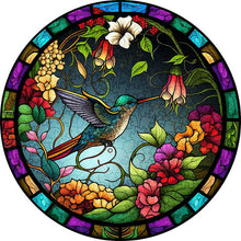 Laden Sie das Bild in den Galerie-Viewer, 2D Holzpuzzle – Kolibri und verwelkte Blume