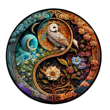 Laden Sie das Bild in den Galerie-Viewer, 2D Holzpuzzle – Eule und Blumen