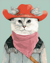 Laden Sie das Bild in den Galerie-Viewer, Malen nach Zahlen für Erwachsene | Bekleidete Katze | Figured'Art
