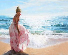 Laden Sie das Bild in den Galerie-Viewer, Malen nach Zahlen für Erwachsene | Frau auf dem Strand | Figured'Art