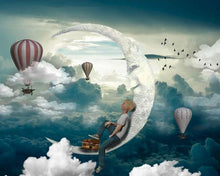Laden Sie das Bild in den Galerie-Viewer, Malen nach Zahlen für Erwachsene | Mond und Luftballons | Figured'Art