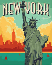 Laden Sie das Bild in den Galerie-Viewer, Malen nach Zahlen Figured'Art – Reiseposter New York City