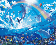 Laden Sie das Bild in den Galerie-Viewer, Malen nach Zahlen Figured'Art – Delfine und Fische