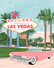 Laden Sie das Bild in den Galerie-Viewer, Malen nach Zahlen Figured'Art – Reiseposter Willkommen in Las Vegas