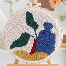 Laden Sie das Bild in den Galerie-Viewer, Punch Needle set Blaue Flasche und rote Vase