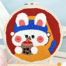 Laden Sie das Bild in den Galerie-Viewer, Punch Needle set Hase mit Perlentee