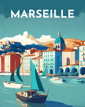 Laden Sie das Bild in den Galerie-Viewer, Diamond Painting – Reiseplakat Marseille