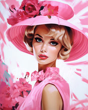 Laden Sie das Bild in den Galerie-Viewer, Diamond Painting - Diva mit rosa Hut