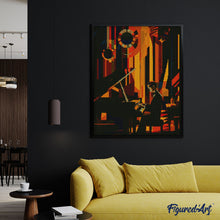 Laden Sie das Bild in den Galerie-Viewer, Diamond Painting – Art-Deco-Mann am Klavier