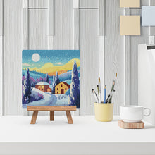 Laden Sie das Bild in den Galerie-Viewer, Mini Diamond Painting 25 x 25 cm - Toskanische Winternacht