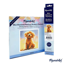 Laden Sie das Bild in den Galerie-Viewer, Mini Diamond Painting 25 x 25 cm - Süßer Golden Retriever Welpe