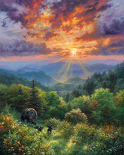 Laden Sie das Bild in den Galerie-Viewer, Malen nach Zahlen für Erwachsene | Bär und Sonnenuntergang | Figured'Art