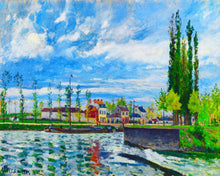 Laden Sie das Bild in den Galerie-Viewer, Kreuzstich – Die Schleuse in Pontoise – Camille Pissarro