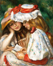 Laden Sie das Bild in den Galerie-Viewer, Diamond Painting – Zwei Lesende Mädchen – Renoir – 40 x 50 cm auf Keilrahmen gespannt | Figured'Art