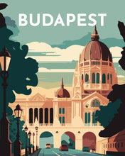 Laden Sie das Bild in den Galerie-Viewer, Malen nach Zahlen – Reiseplakat Budapest