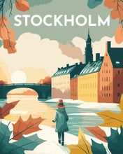 Laden Sie das Bild in den Galerie-Viewer, Malen nach Zahlen – Reiseplakat Stockholm