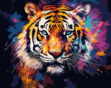 Laden Sie das Bild in den Galerie-Viewer, Malen nach Zahlen Figured'Art – Tiger Farbenfroh Abstrakt