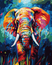 Laden Sie das Bild in den Galerie-Viewer, Malen nach Zahlen Figured'Art – Elefant Farbenfroh Abstrakt