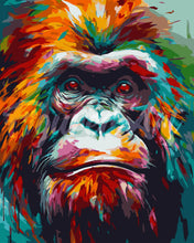 Laden Sie das Bild in den Galerie-Viewer, Malen nach Zahlen Figured'Art – Orang-Utan Farbenfroh Abstrakt