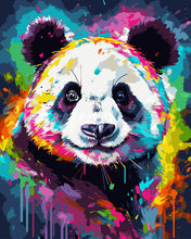 Laden Sie das Bild in den Galerie-Viewer, Malen nach Zahlen Figured'Art – Panda Farbenfroh Abstrakt