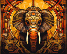 Laden Sie das Bild in den Galerie-Viewer, Malen nach Zahlen Figured'Art – Elefant Art Deco