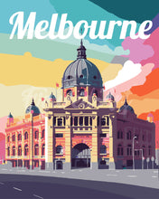 Laden Sie das Bild in den Galerie-Viewer, Malen nach Zahlen Figured'Art – Reiseposter Melbourne