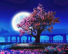 Laden Sie das Bild in den Galerie-Viewer, Malen nach Zahlen für Erwachsene | Baum und großer Mond | Figured'Art