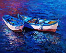 Laden Sie das Bild in den Galerie-Viewer, Malen nach Zahlen für Erwachsene | Fischerboote in der Nacht | Figured'Art