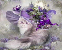 Laden Sie das Bild in den Galerie-Viewer, Malen nach Zahlen für Erwachsene | Katze mit violettem Hut | Figured'Art