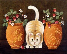 Laden Sie das Bild in den Galerie-Viewer, Malen nach Zahlen für Erwachsene | Katze inmitten der Vasen | Figured'Art